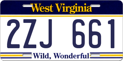 WV license plate 2ZJ661