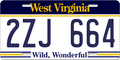 WV license plate 2ZJ664