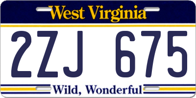 WV license plate 2ZJ675