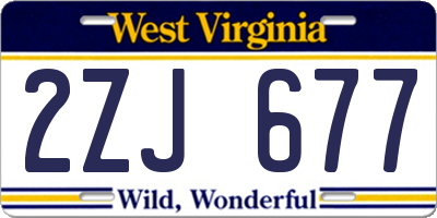 WV license plate 2ZJ677