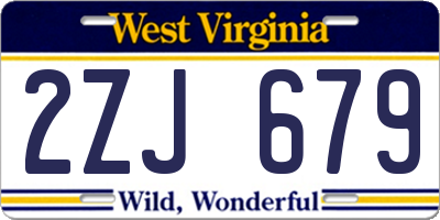 WV license plate 2ZJ679