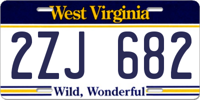 WV license plate 2ZJ682