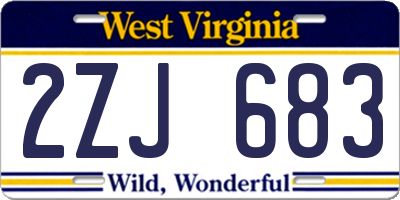 WV license plate 2ZJ683