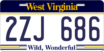 WV license plate 2ZJ686