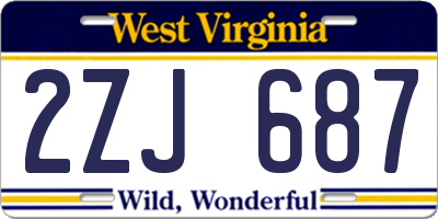 WV license plate 2ZJ687