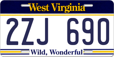 WV license plate 2ZJ690