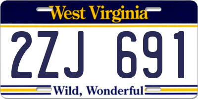 WV license plate 2ZJ691