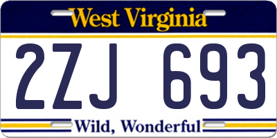 WV license plate 2ZJ693