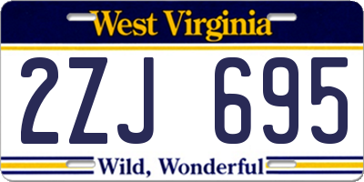 WV license plate 2ZJ695