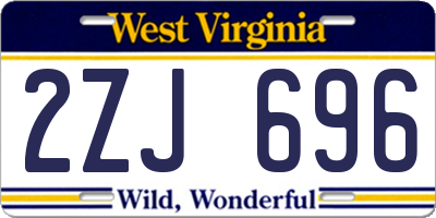 WV license plate 2ZJ696