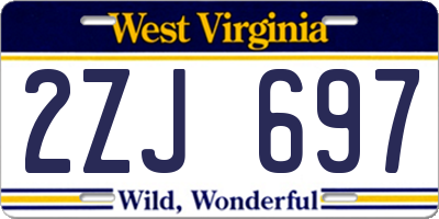 WV license plate 2ZJ697