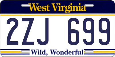 WV license plate 2ZJ699