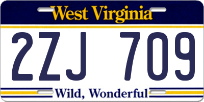 WV license plate 2ZJ709