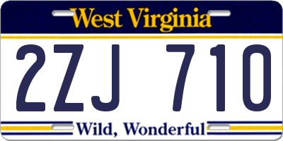 WV license plate 2ZJ710