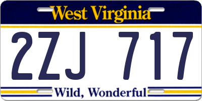 WV license plate 2ZJ717