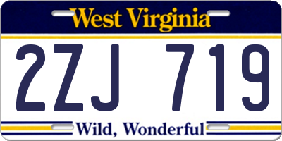 WV license plate 2ZJ719