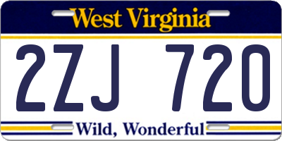 WV license plate 2ZJ720