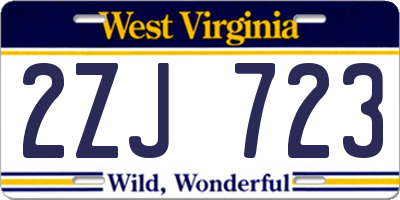 WV license plate 2ZJ723