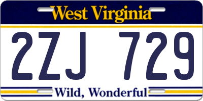 WV license plate 2ZJ729