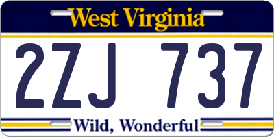 WV license plate 2ZJ737