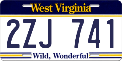 WV license plate 2ZJ741