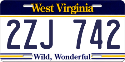 WV license plate 2ZJ742