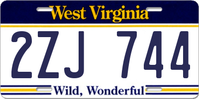 WV license plate 2ZJ744