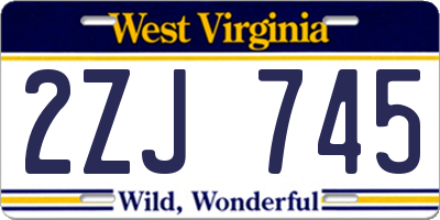 WV license plate 2ZJ745