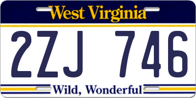WV license plate 2ZJ746