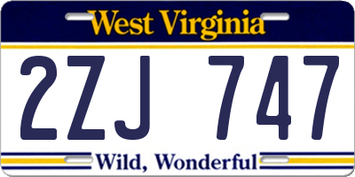 WV license plate 2ZJ747