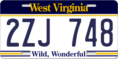 WV license plate 2ZJ748