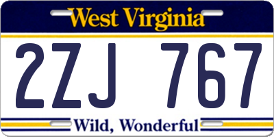 WV license plate 2ZJ767