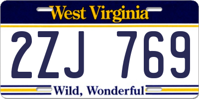 WV license plate 2ZJ769
