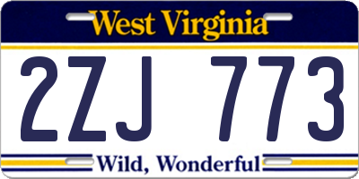WV license plate 2ZJ773