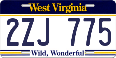 WV license plate 2ZJ775