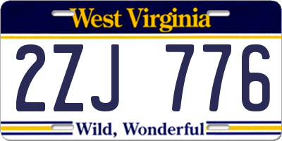 WV license plate 2ZJ776
