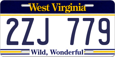 WV license plate 2ZJ779