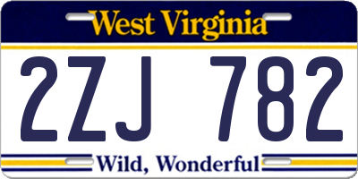 WV license plate 2ZJ782