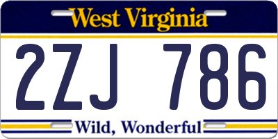 WV license plate 2ZJ786
