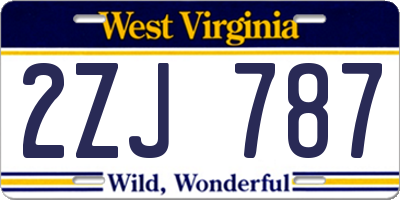 WV license plate 2ZJ787