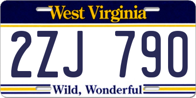 WV license plate 2ZJ790
