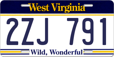 WV license plate 2ZJ791