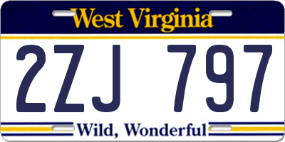 WV license plate 2ZJ797