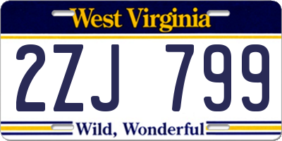 WV license plate 2ZJ799