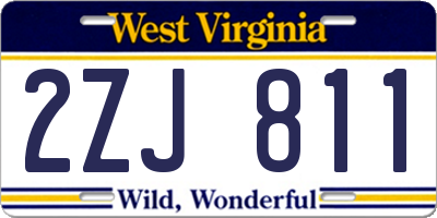 WV license plate 2ZJ811