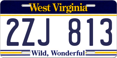WV license plate 2ZJ813