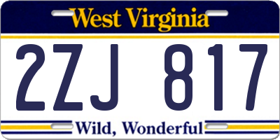 WV license plate 2ZJ817