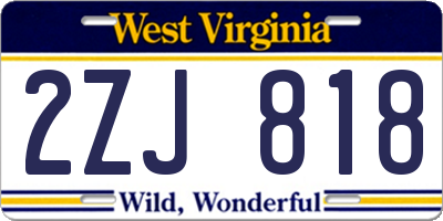 WV license plate 2ZJ818