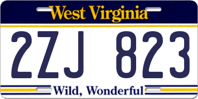 WV license plate 2ZJ823