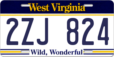 WV license plate 2ZJ824